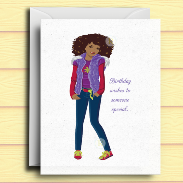 Black Girl Birthday Card F